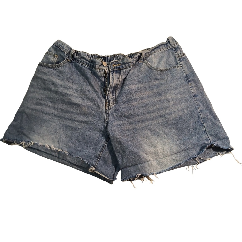 Old Navy OG Straight High Rise Distressed Denim Shorts Medium Wash Blue Size 20